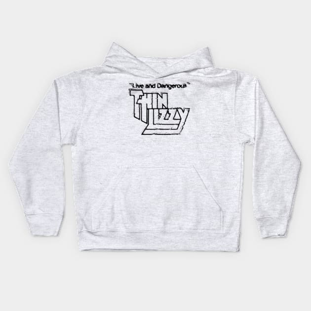 thin lizzy graffiti logo graphic Kids Hoodie by HAPPY TRIP PRESS